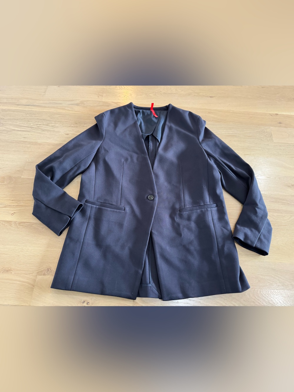 Spanx Blazer Perfect Collarless Ponte in Navy size medium
